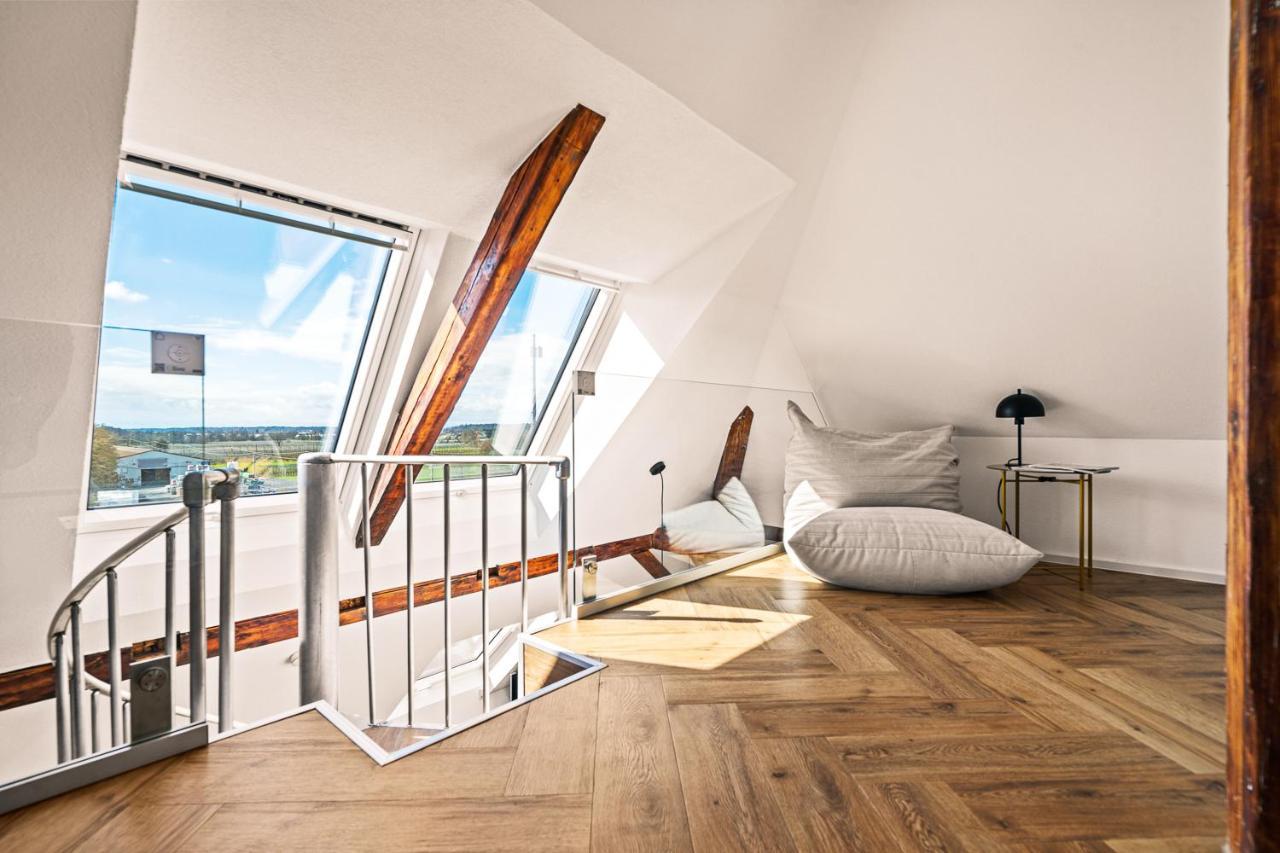 Maisonette-Wohnung mit freigelegtem Fachwerk Meckenbeuren Exterior foto